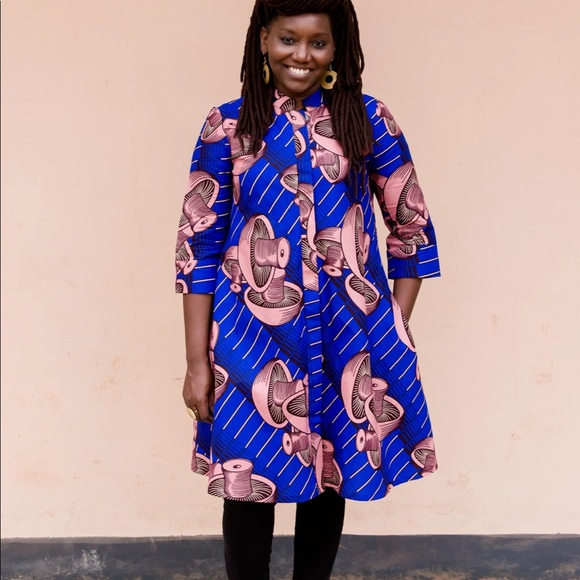 zuri Dresses Zuri Kenya Oh Shitaki Dress Mushroom Print Large Nwot